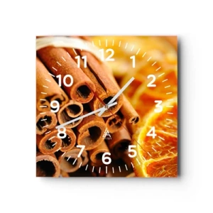 Wanduhr - Glasuhr - Kannst du ihr Aroma riechen? - 40x40 cm