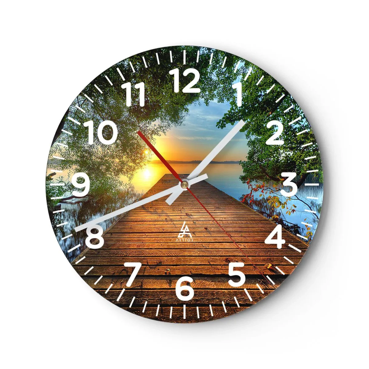 Wanduhr - Glasuhr - Nimm dir Zeit, setz dich hin - 40x40 cm