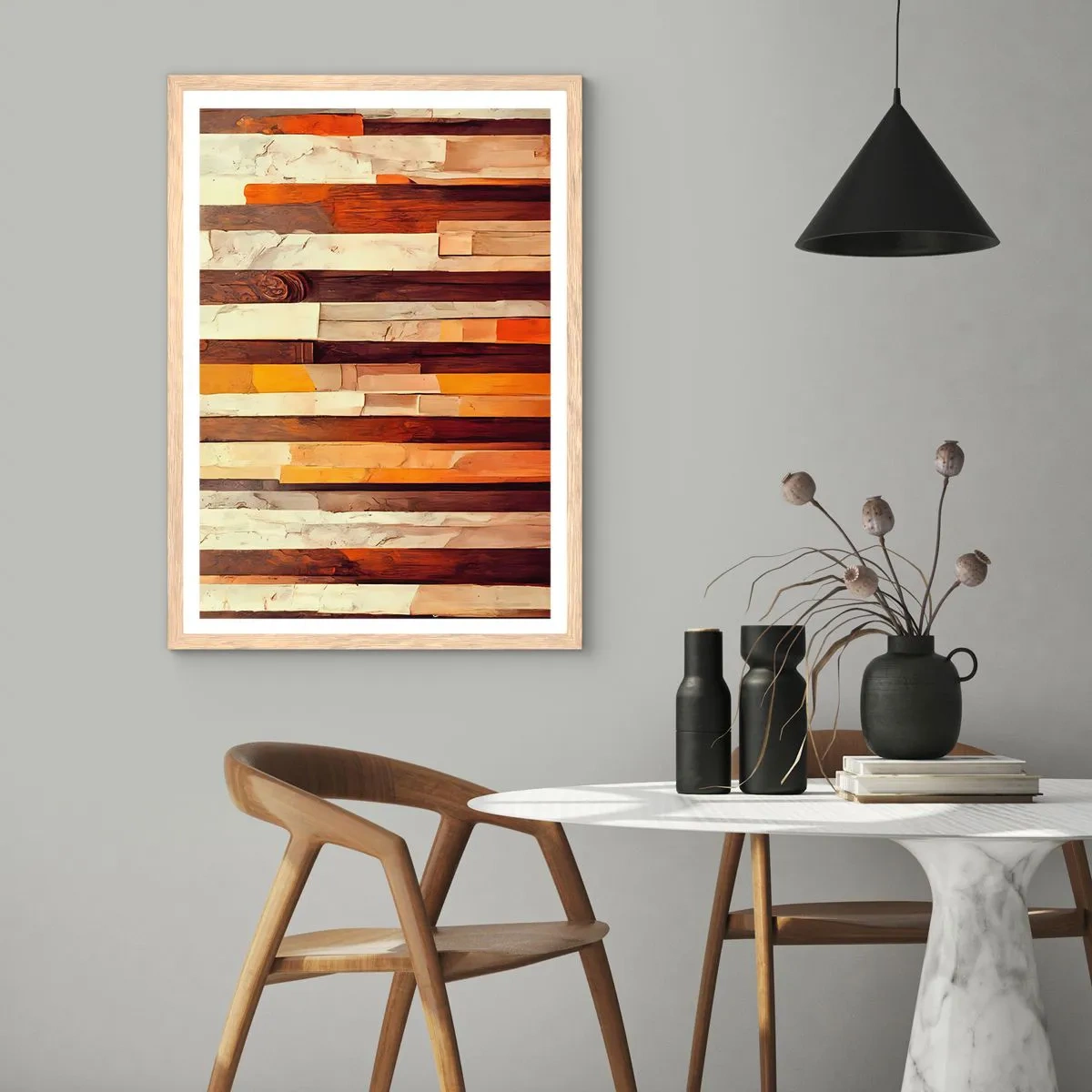 Poster in einem Rahmen aus heller Eiche - Hymne der Waldbäume - 70x100 cm