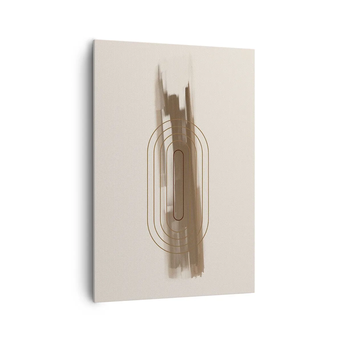 Bild auf Leinwand - Leinwandbild - Eine minimalistische Komposition in Beige- und Grautönen mit geometrischem Muster - 70x100cm - Ein Hauch von Grau - Moderne Wanddekoration für Wohnzimmer und Schlafzimmer ARTTOR