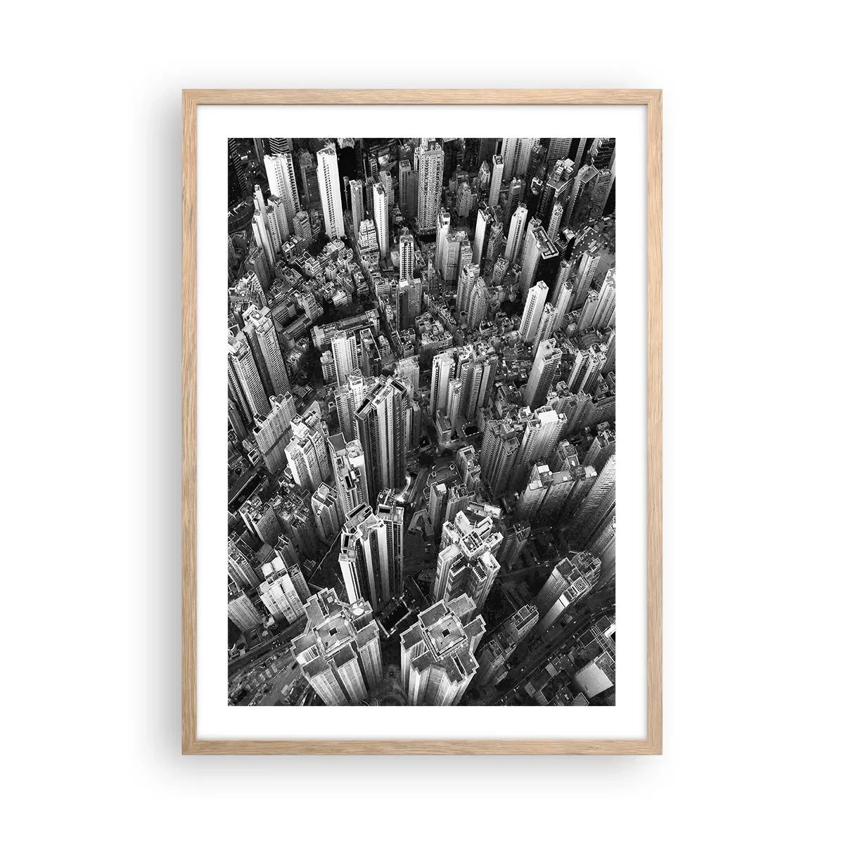 Poster in einem Rahmen aus heller Eiche - Immer höher und höher - 50x70 cm