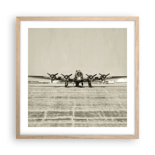 Poster in einem Rahmen aus heller Eiche - Wie immer bereit - 50x50 cm