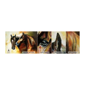 Fototapeten Muster Premium Sand - Doppelt anmutig - Tiere, Pferde, Natur - 100x30 cm