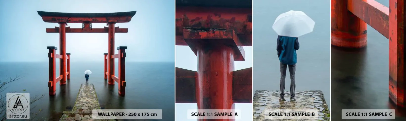 Fototapeten Muster Selbstklebend Deluxe Sticker - Japanische Träumerei - Asien, Hakone-Tempel, Japan - 100x30 cm