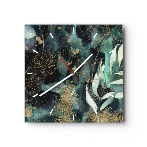 Wanduhr - Glasuhr - Zaubergarten - 40x40 cm