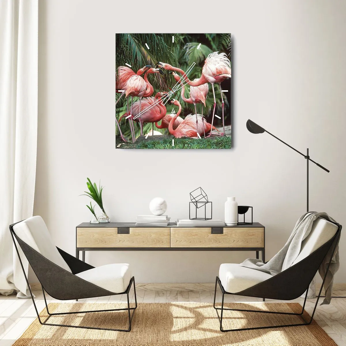 Wanduhr - Glasuhr - Nachmittagsklatsch - 30x30 cm