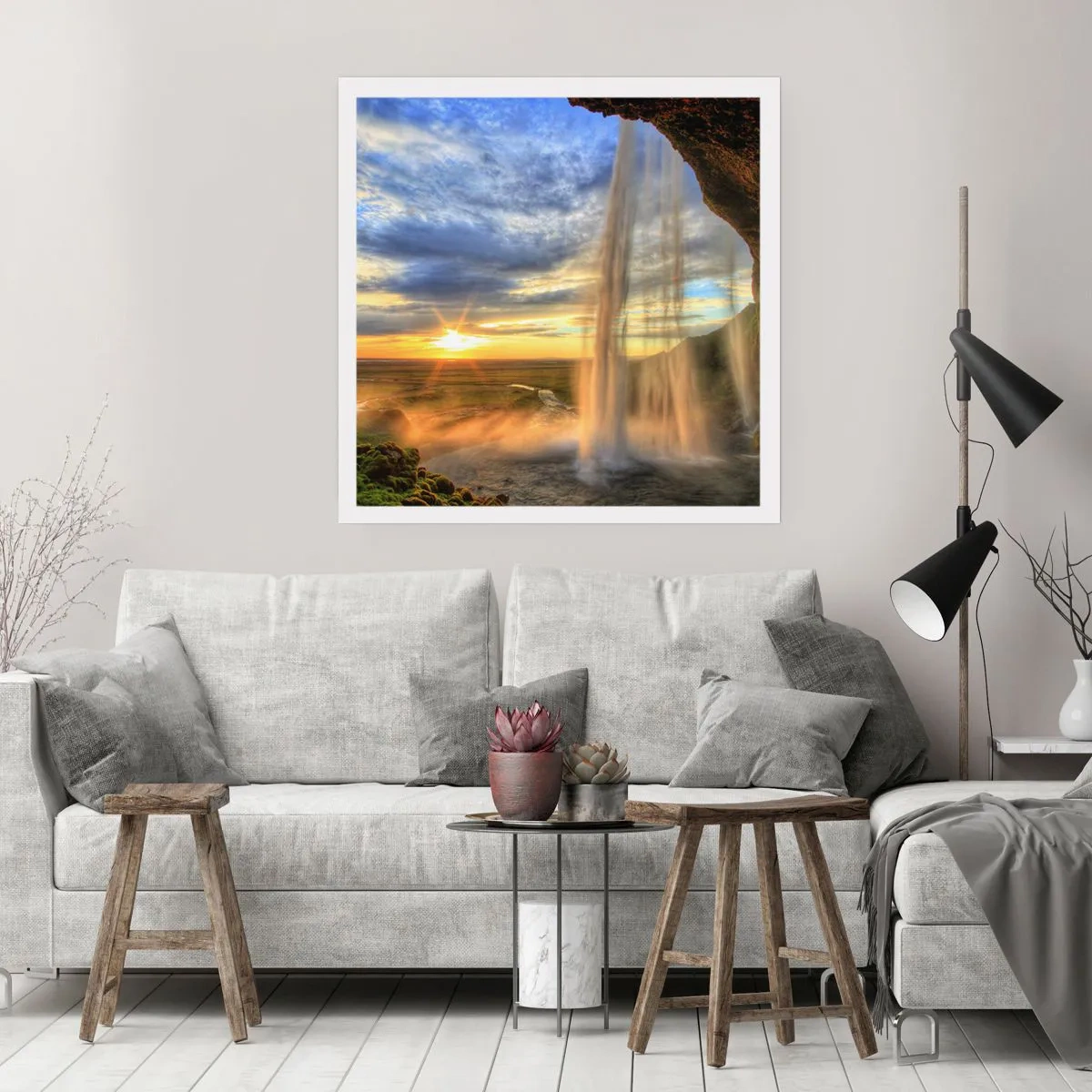 Poster - Die Welt hinter einem Schleier aus Tropfen - 40x40 cm