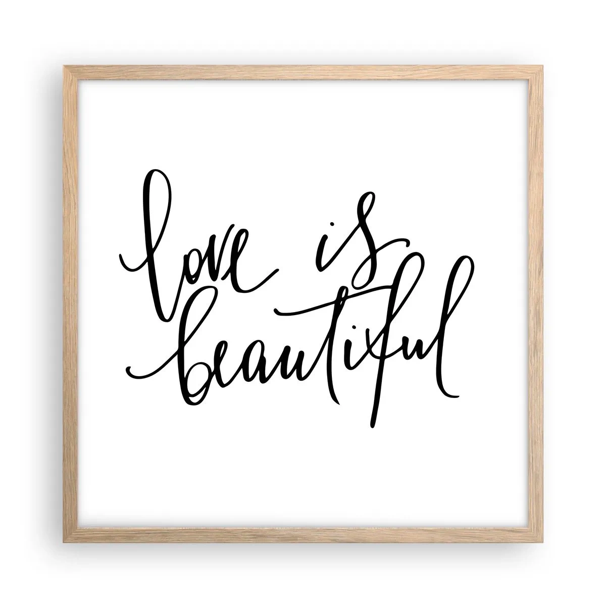 Poster in einem Rahmen aus heller Eiche - Lies und wiederhol - 50x50 cm