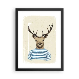 Poster in einem schwarzem Rahmen - Weil ich gestreifte T-Shirts mag! - 30x40 cm