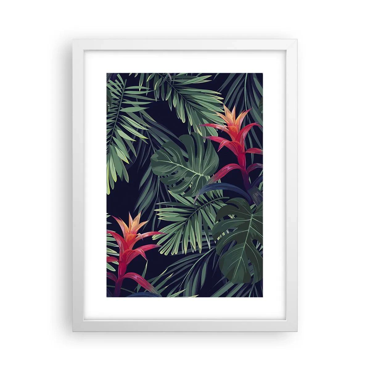 Poster in einem weißen Rahmen - Im Grünen in Flammen gehen - 30x40 cm