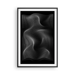 Poster in einem schwarzem Rahmen - Lichttanz im Raum - 61x91 cm
