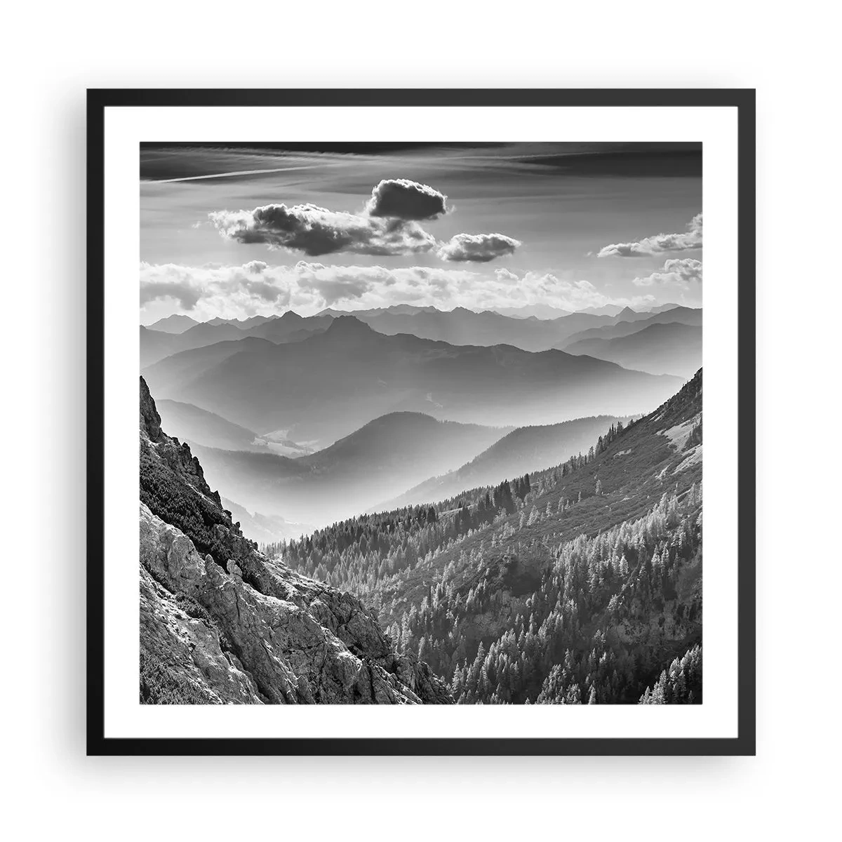 Poster in einem schwarzem Rahmen - Bis zum Horizont - 60x60 cm