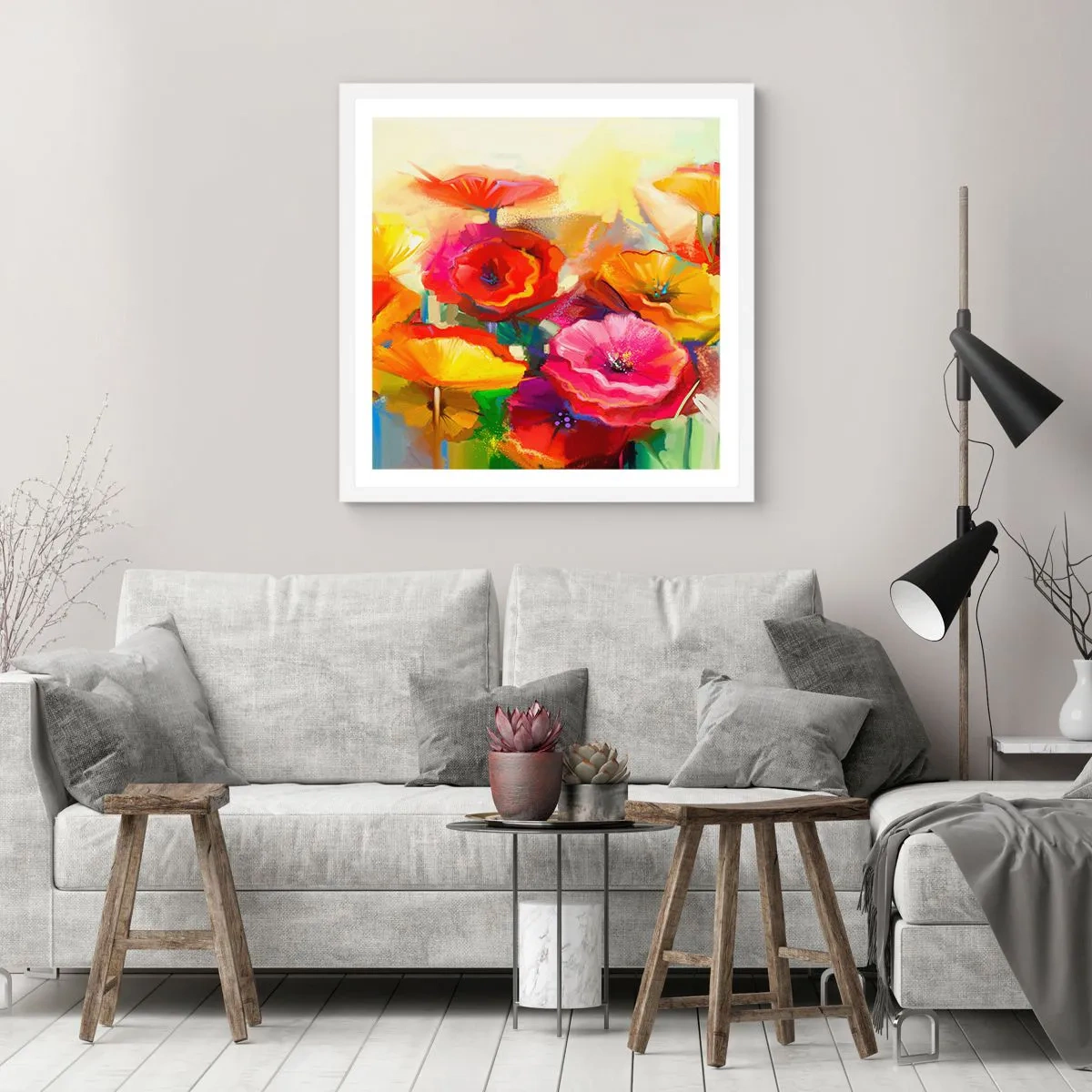 Poster in einem weißen Rahmen - Nicht nur rot - 40x40 cm