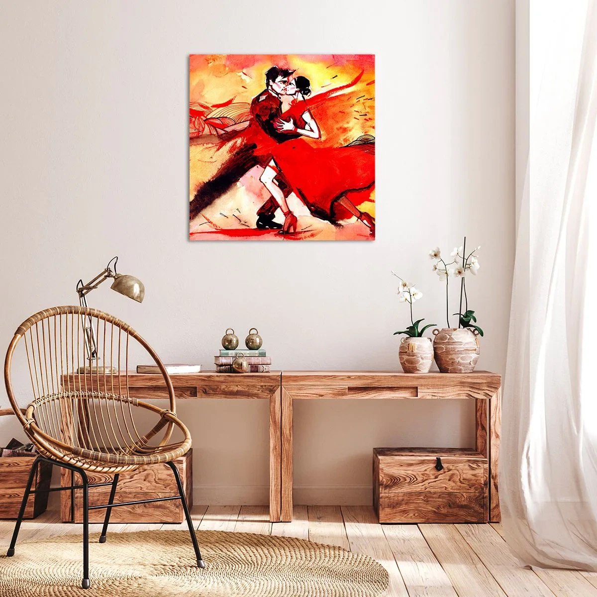 Bild auf Leinwand - Leinwandbild - Der violette Rhythmus der Leidenschaft - 30x30 cm