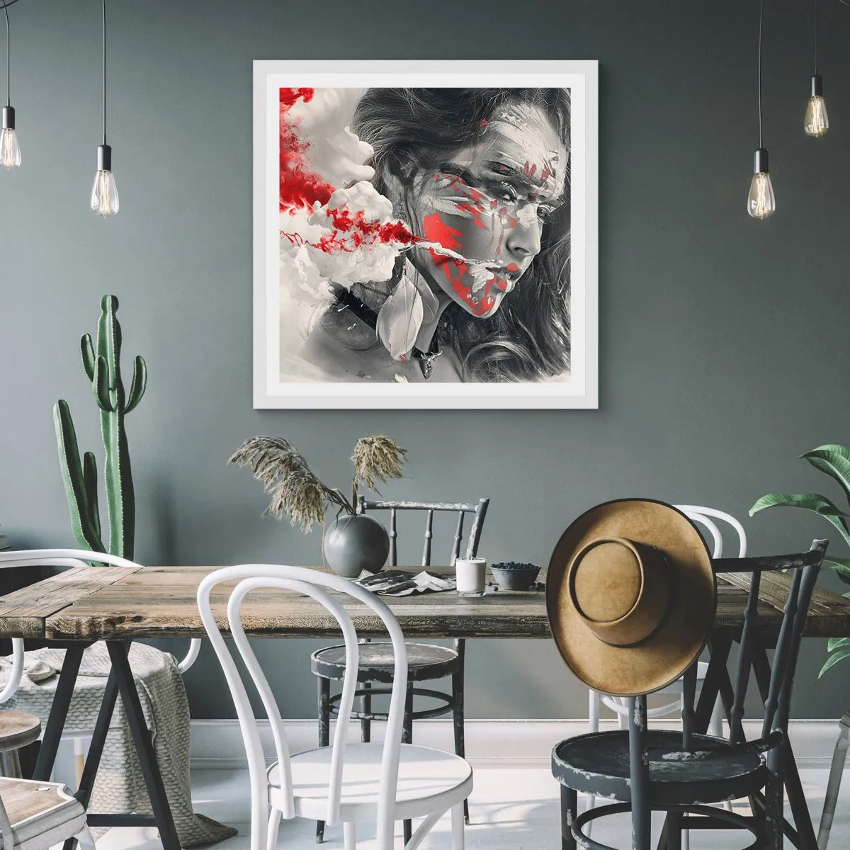 Poster in einem weißen Rahmen - Im Dunst der Absurdität - 30x30 cm