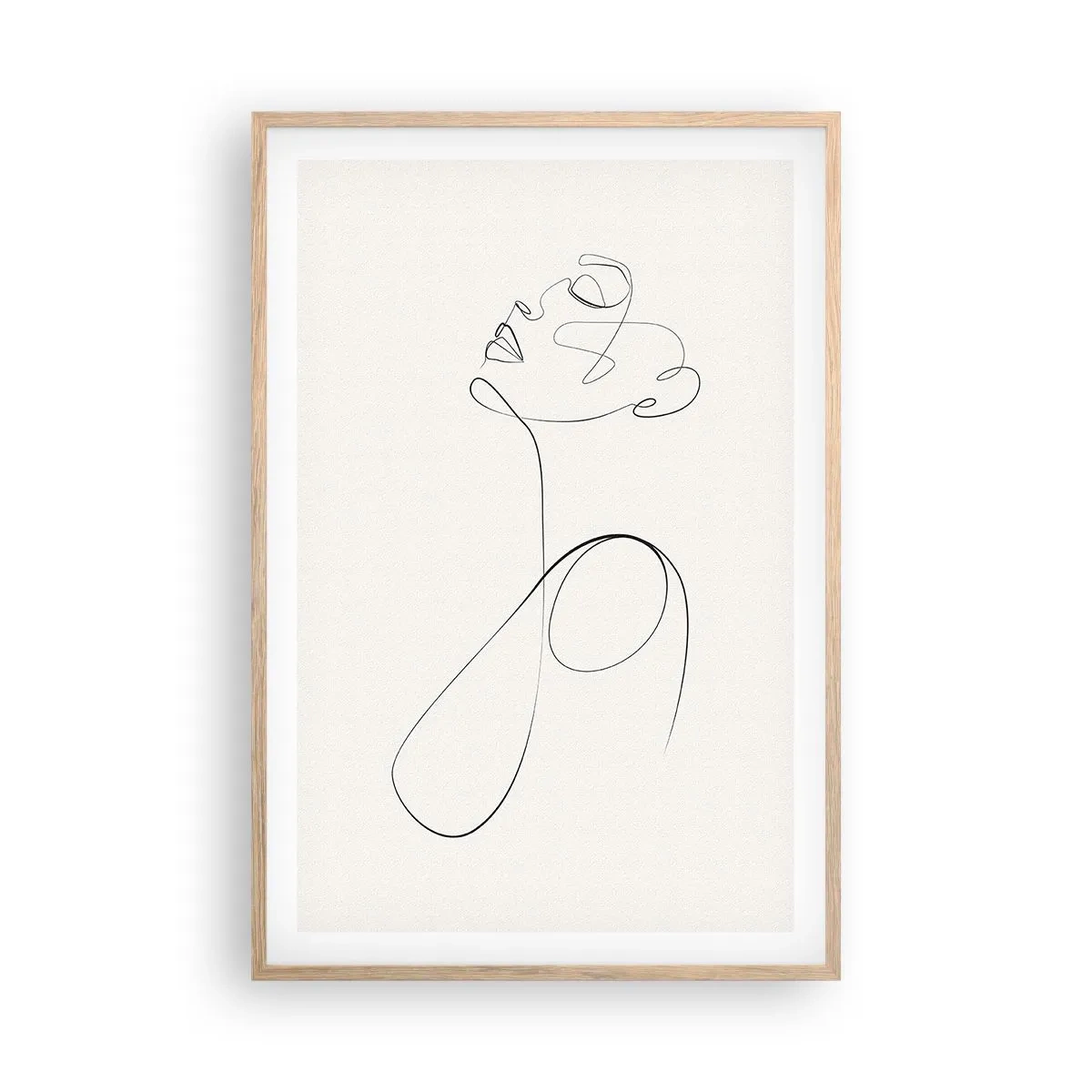 Poster in einem Rahmen aus heller Eiche - Versunken in Träumen - 61x91 cm