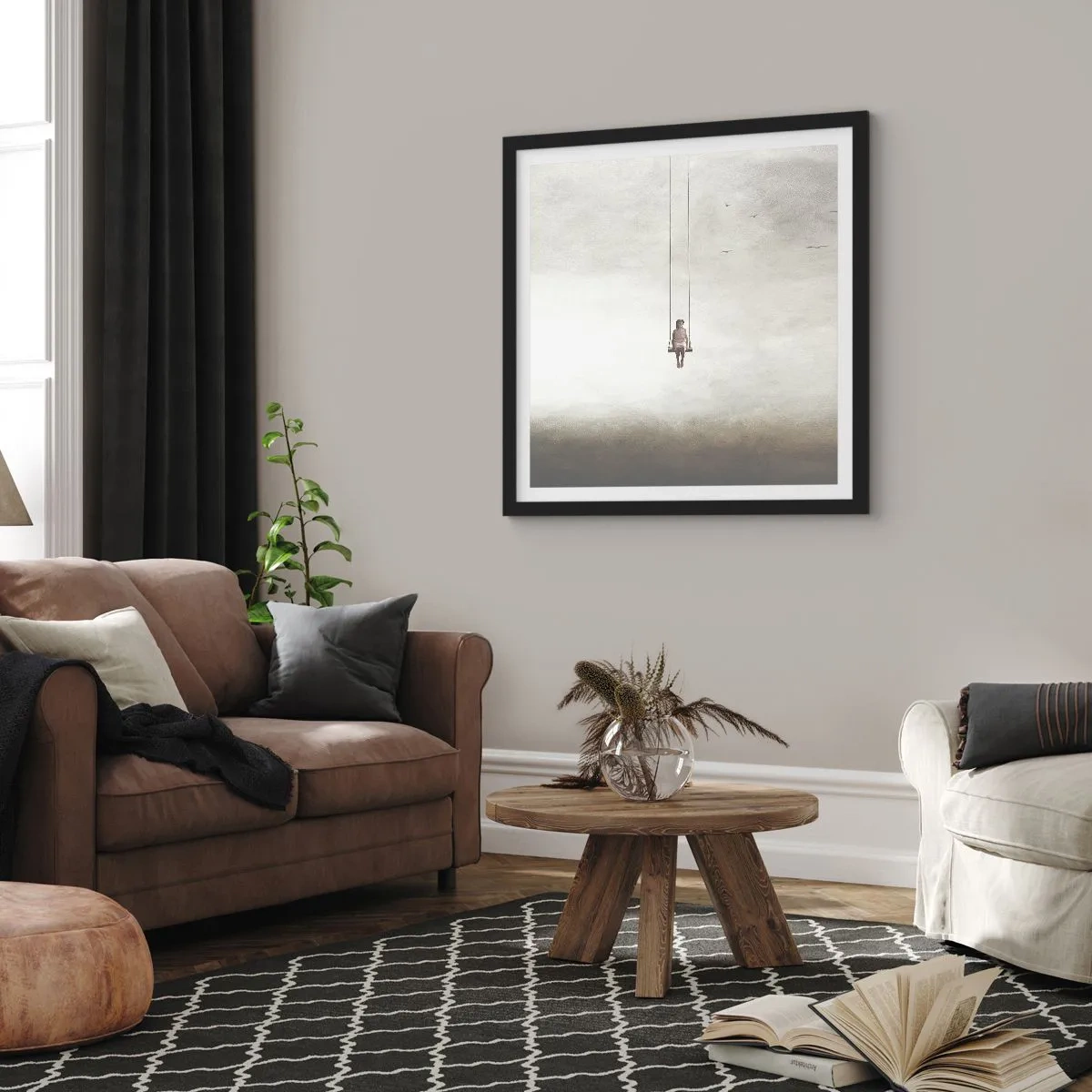 Poster in einem schwarzem Rahmen - Ein Kind in uns - 50x50 cm