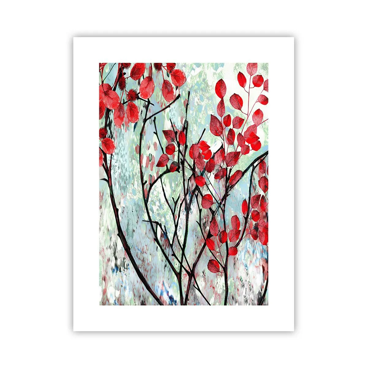 Poster - Baum in Scharlachrot - 30x40 cm