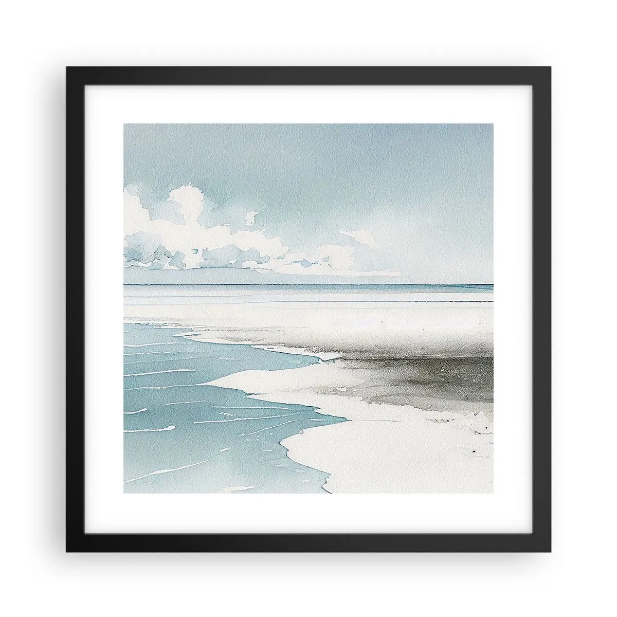 Poster in einem schwarzem Rahmen - Sanfte Flut - 40x40 cm