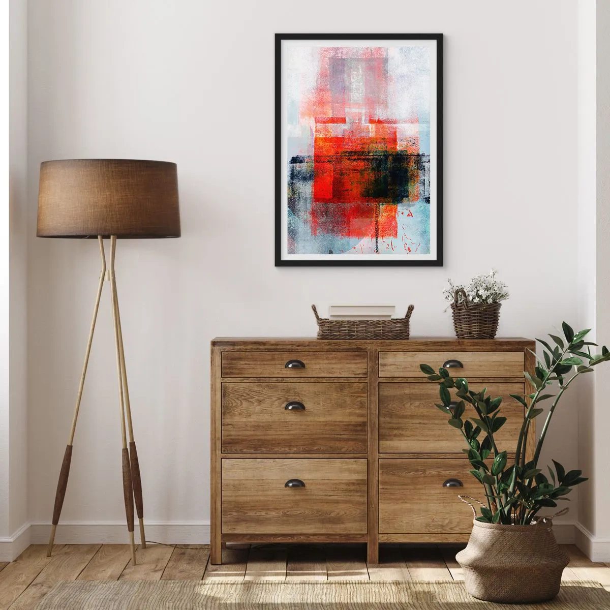 Poster in einem schwarzem Rahmen - Komposition leuchtet - 30x40 cm