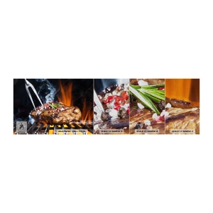 Fototapeten Muster Premium Sand - Saftig und duftend - Gastronomie, Steak, Grill - 100x30 cm