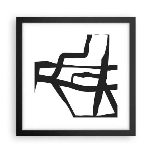 Poster in einem schwarzem Rahmen - Schwarz-Weiß-Design - 30x30 cm