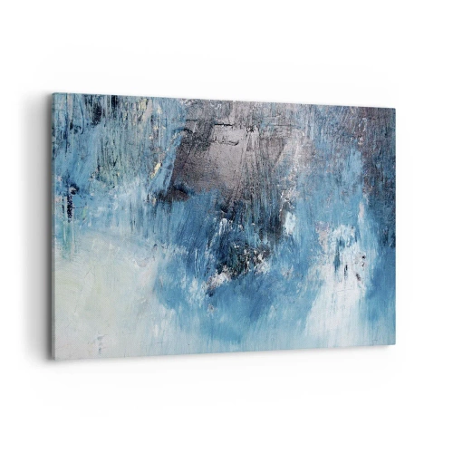 Bild auf Leinwand - Leinwandbild - Abstrakte Pinselstriche in Blautönen - 120x80cm - Rhapsodie in Blau - Moderne Wanddekoration für Wohnzimmer und Schlafzimmer ARTTOR