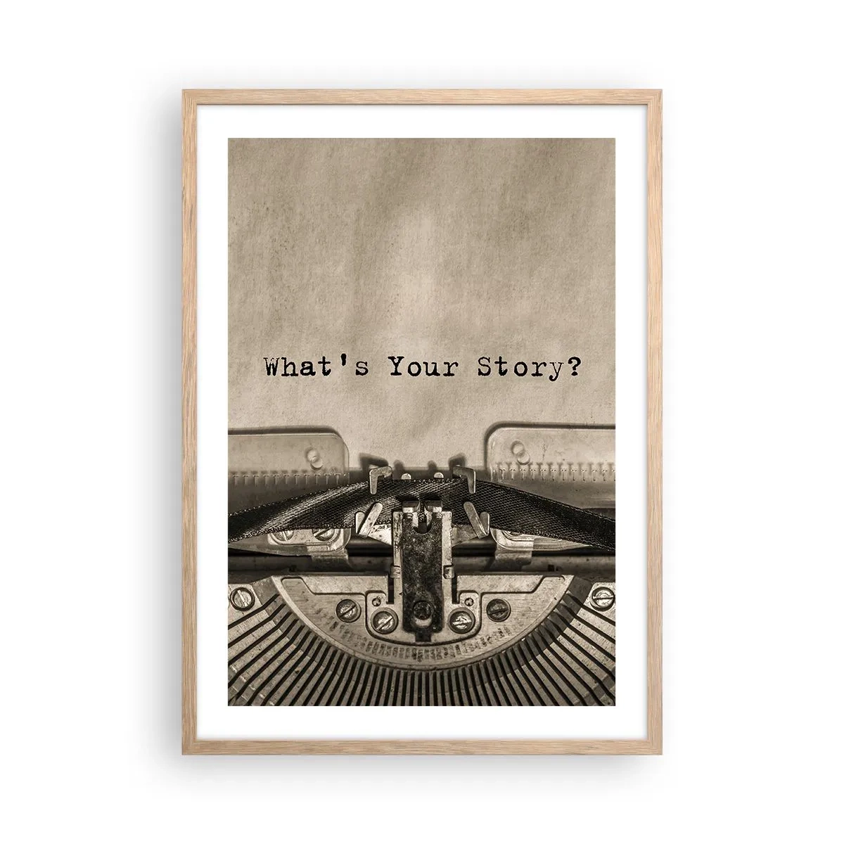 Poster in einem Rahmen aus heller Eiche - Erzähl es mir - 50x70 cm