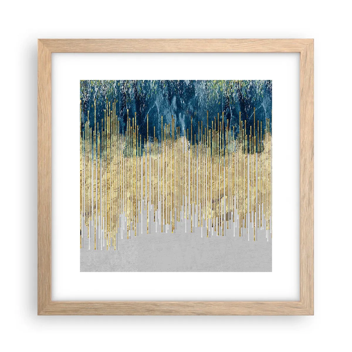 Poster in einem Rahmen aus heller Eiche - Vergoldete Grenze - 30x30 cm