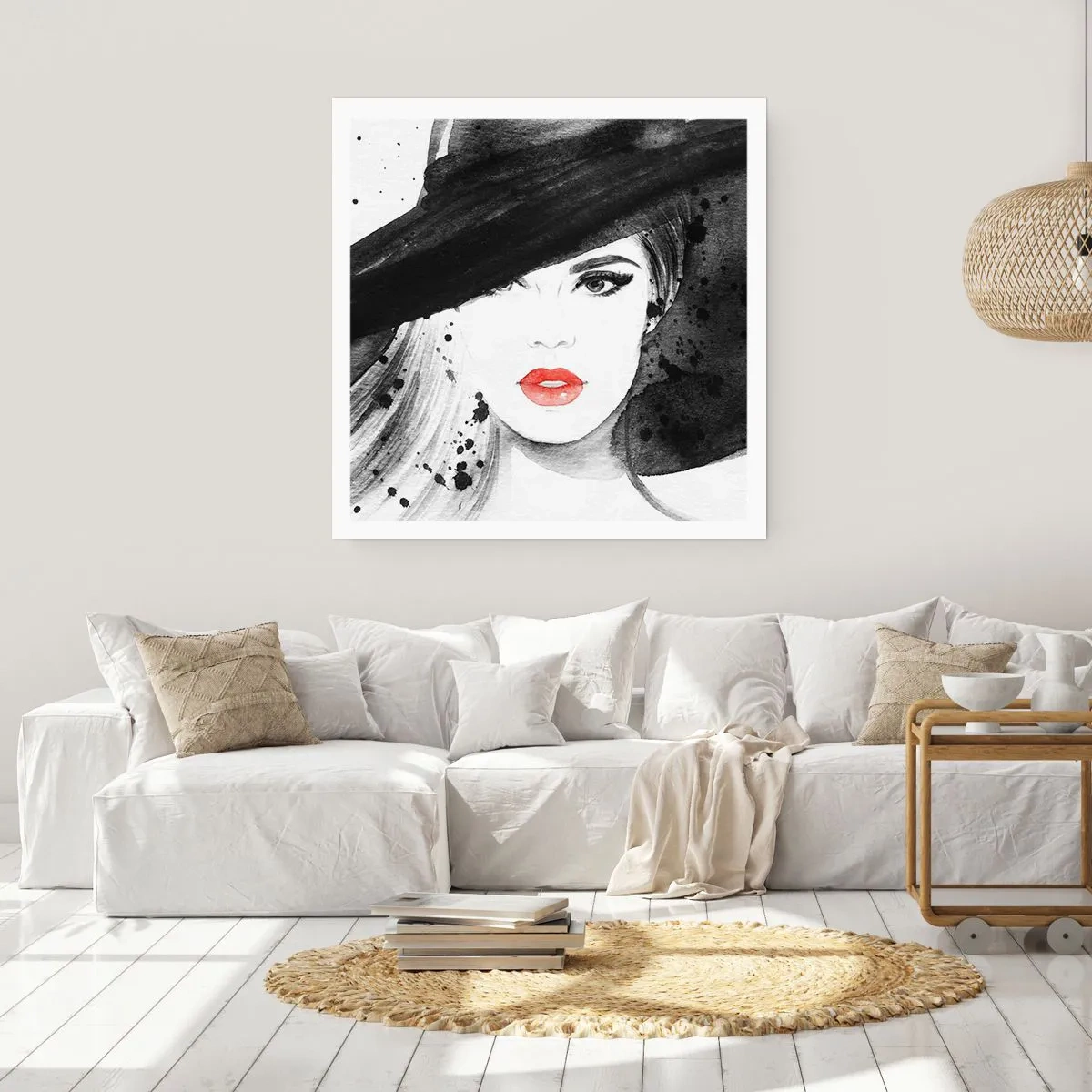 Poster - Frau in schwarz - 30x30 cm