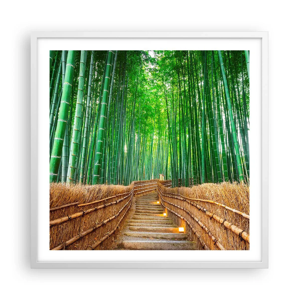 Poster in einem weißen Rahmen - Die Essenz der asiatischen Natur - 60x60 cm