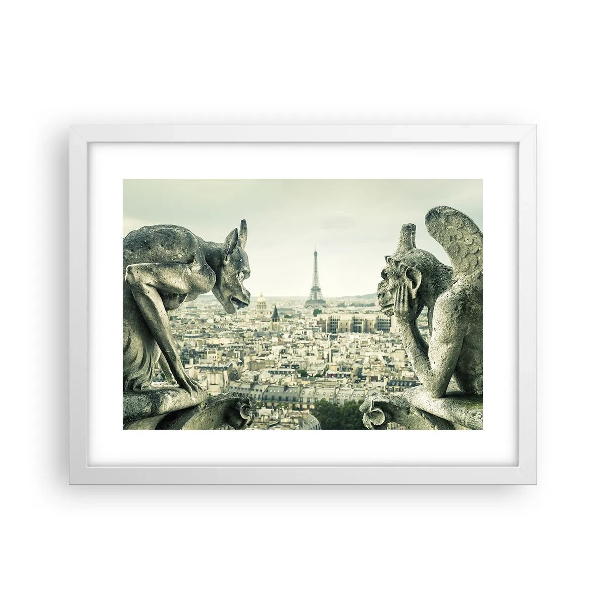 Poster in einem weißen Rahmen - Pariser Plaudern - 40x30 cm