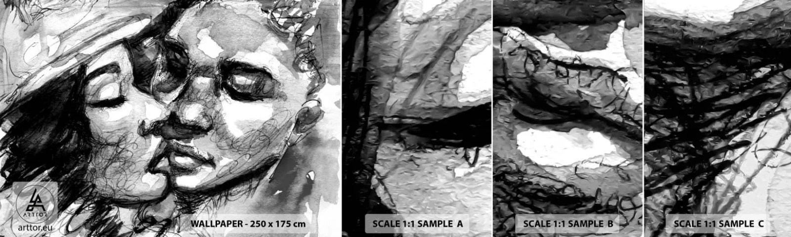 Fototapetenmuster Standard Eco - Zärtlicher Moment - Küsse, Liebe, Liebhaber - 100x30 cm