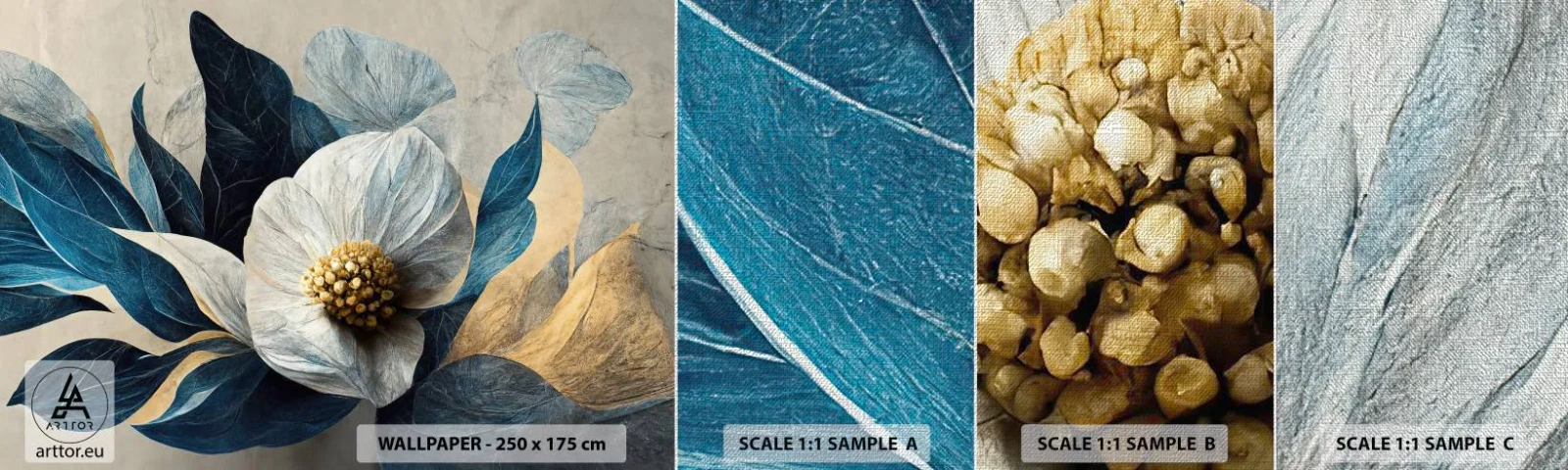 Fototapeten Muster Premium Canvas - Er hat ein Herz aus Gold - Blume, Elegant, Stück - 100x30 cm