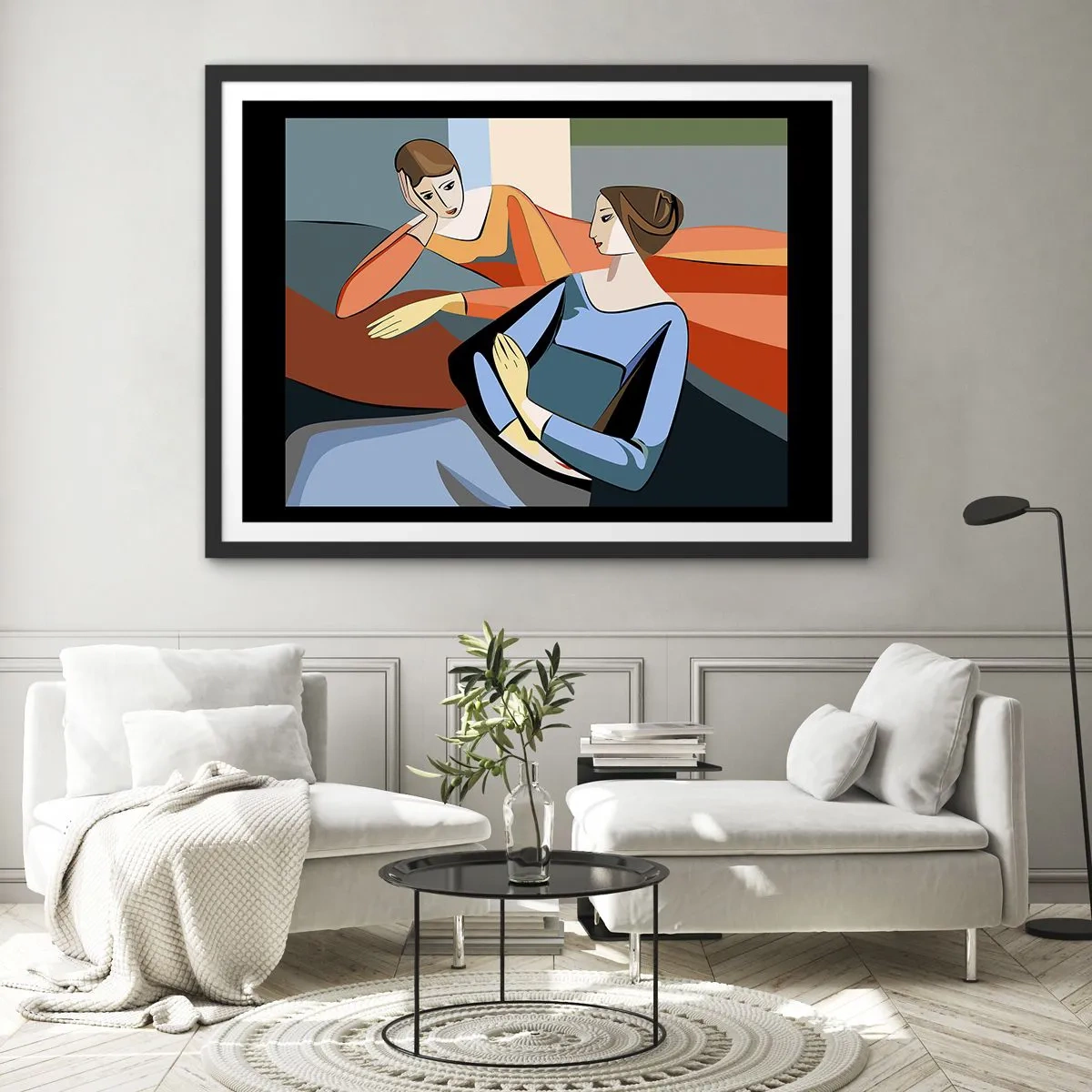 Poster in einem schwarzem Rahmen - Moment der Zuversicht - 91x61 cm