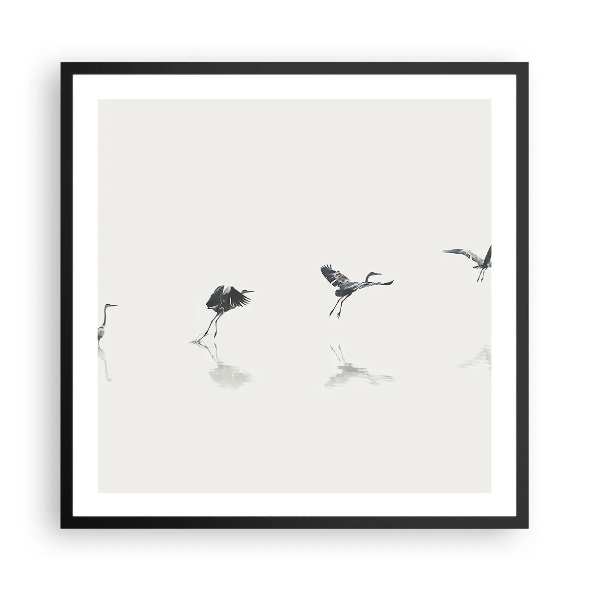 Poster in einem schwarzem Rahmen - Vier einfache Schritte - 60x60 cm