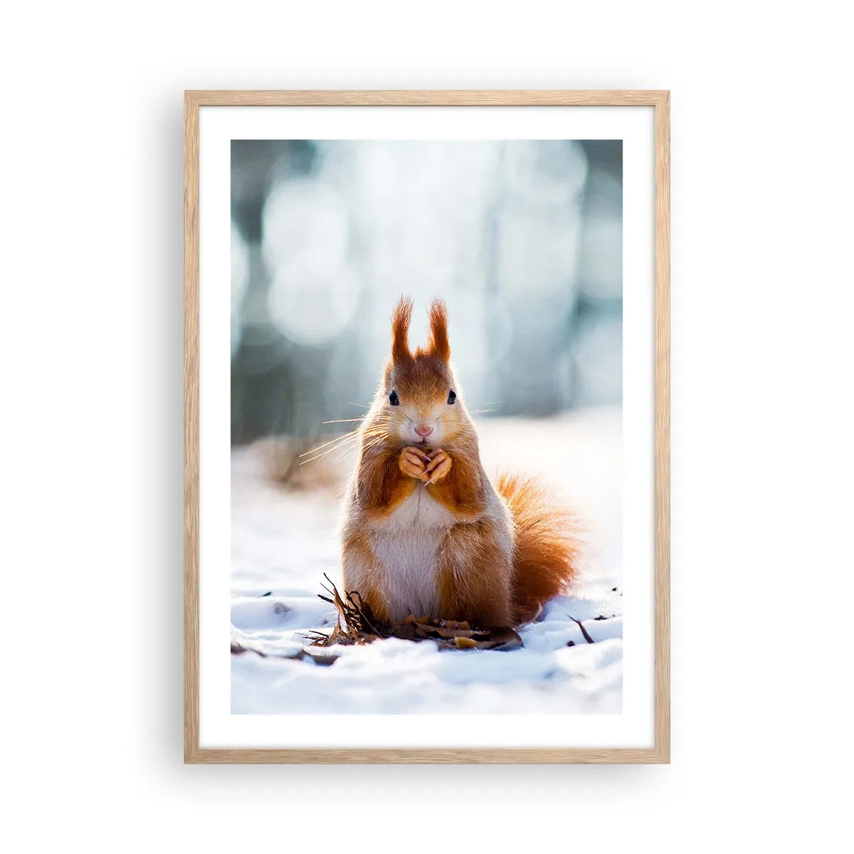 Poster in einem Rahmen aus heller Eiche - Wo schaust du hin? - 50x70 cm