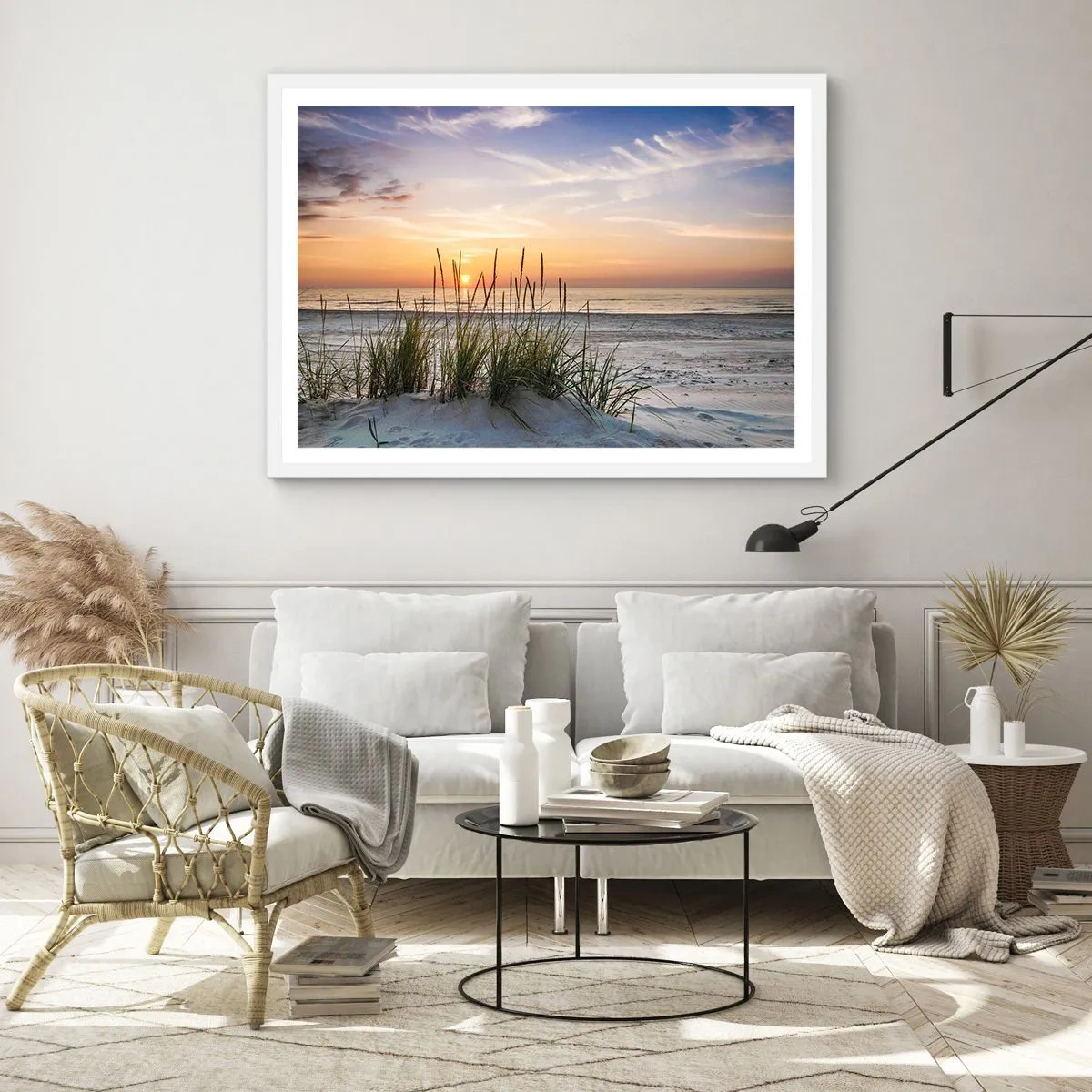 Poster in einem weißen Rahmen - Schau, denk, fühl - 40x30 cm