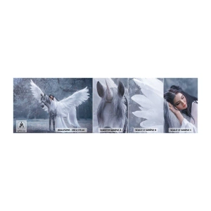 Fototapeten Muster Selbstklebend Deluxe Sticker - Ein inspirierter Moment - Abstraktion, Pferd, Frau - 100x30 cm