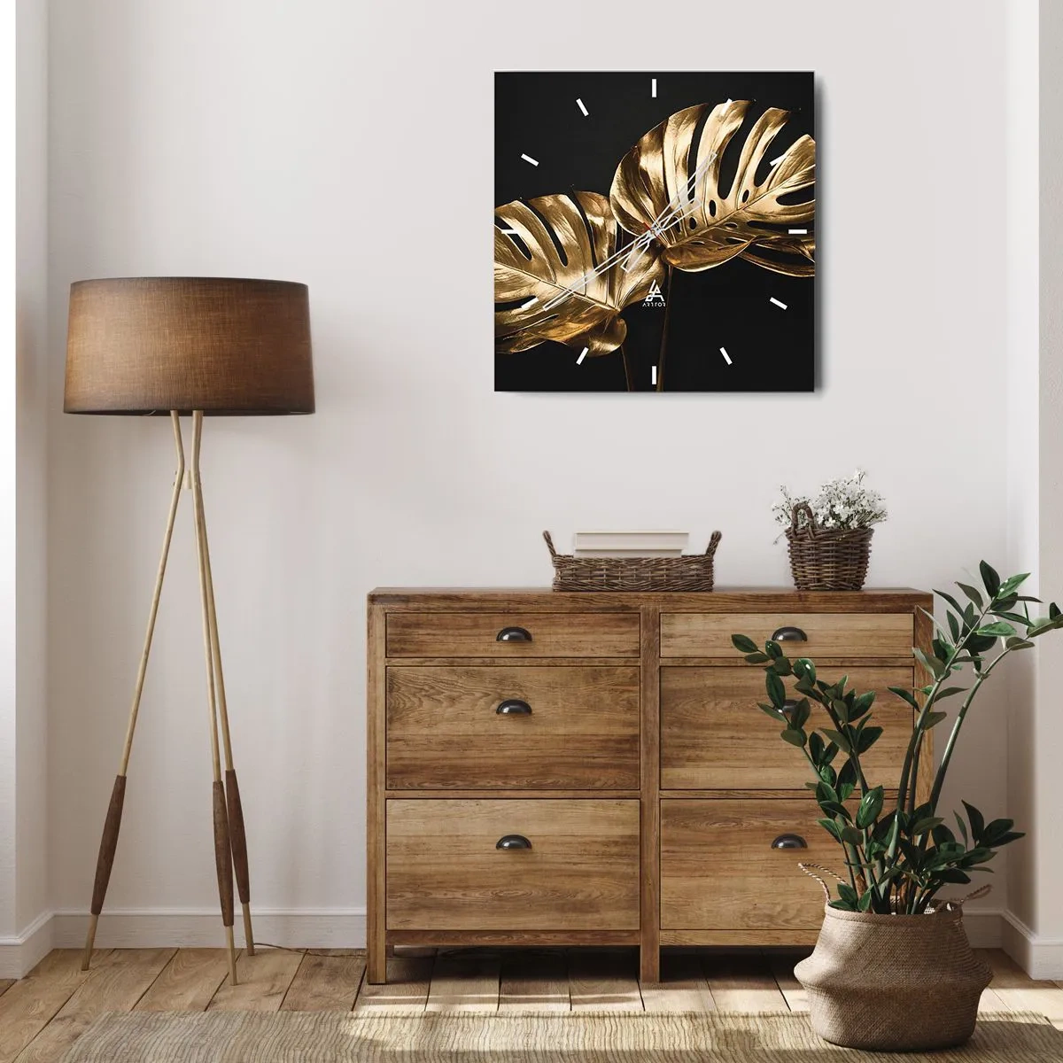 Wanduhr - Glasuhr - Die Schätze der Natur - 40x40 cm