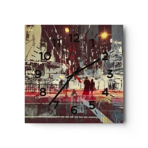 Wanduhr - Glasuhr - Eine große Stadtüberquerung - 30x30 cm
