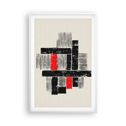 Poster in einem weißen Rahmen - Rot und Schwarz - 61x91 cm