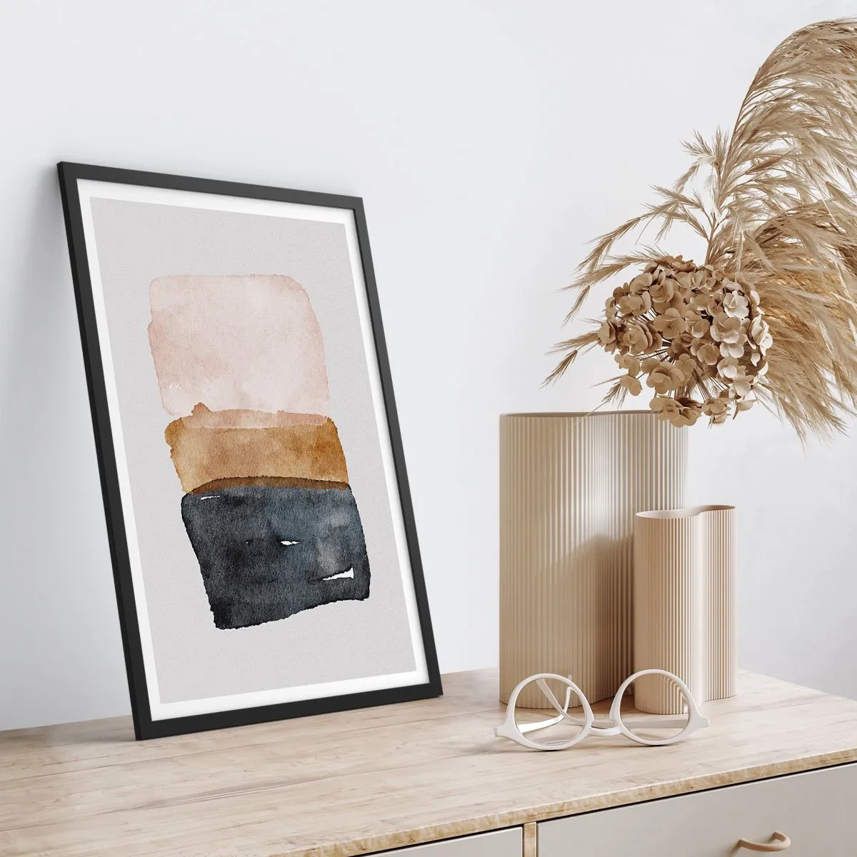 Poster in einem schwarzem Rahmen - Die Komposition der Farben der Erde - 30x40 cm