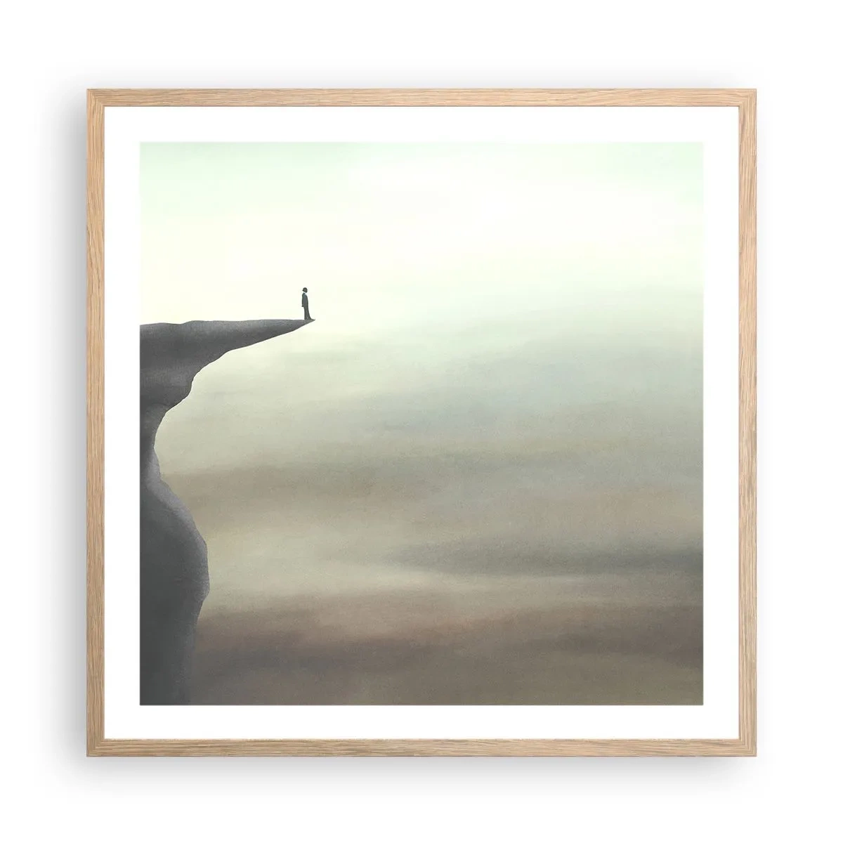 Poster in einem Rahmen aus heller Eiche - Nach oben, natürlich! - 60x60 cm