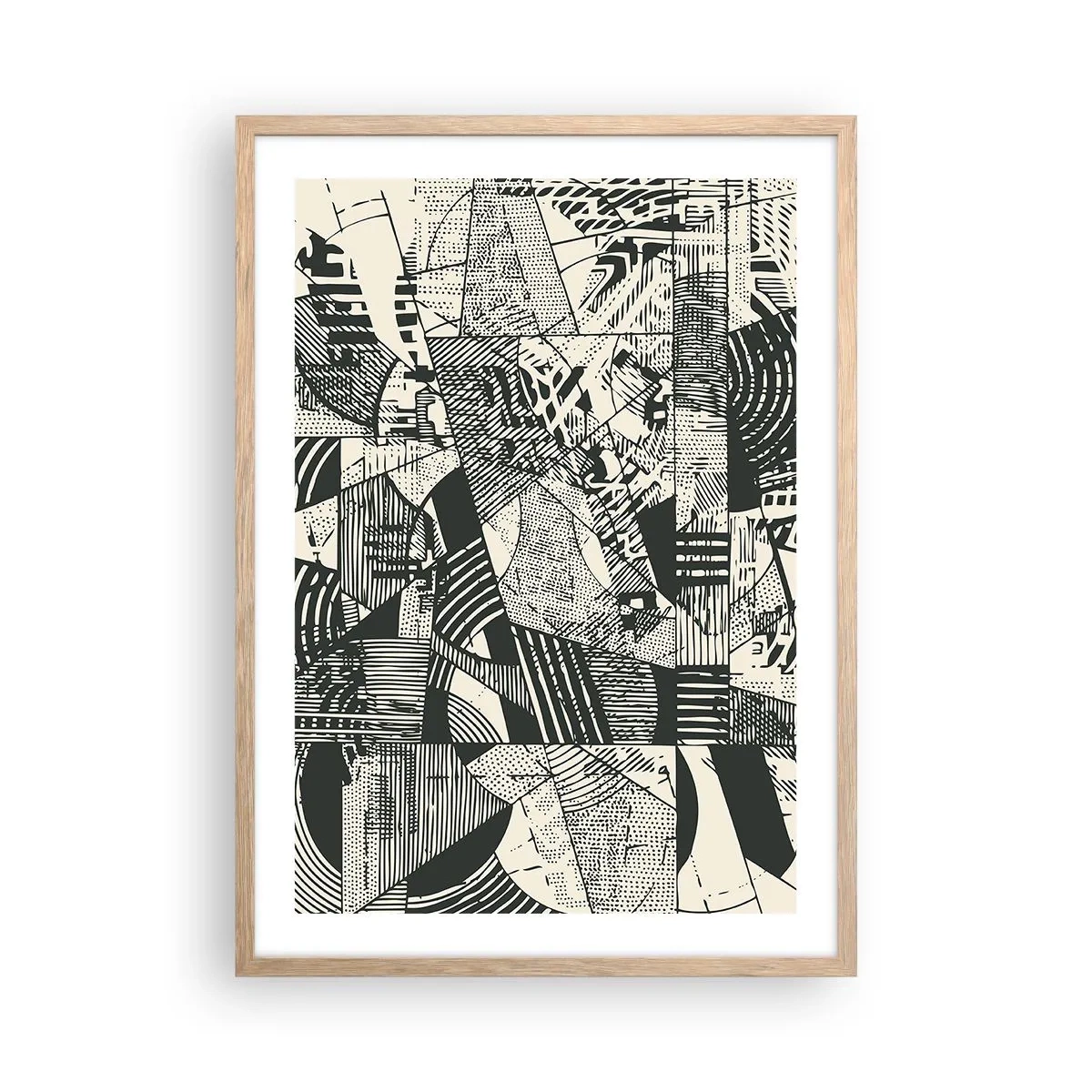 Poster in einem Rahmen aus heller Eiche - Die Dynamik der Gegenwart - 50x70 cm