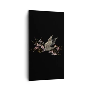 Bild auf Leinwand - Leinwandbild - Exotischer gestickter Vogel - 45x80 cm