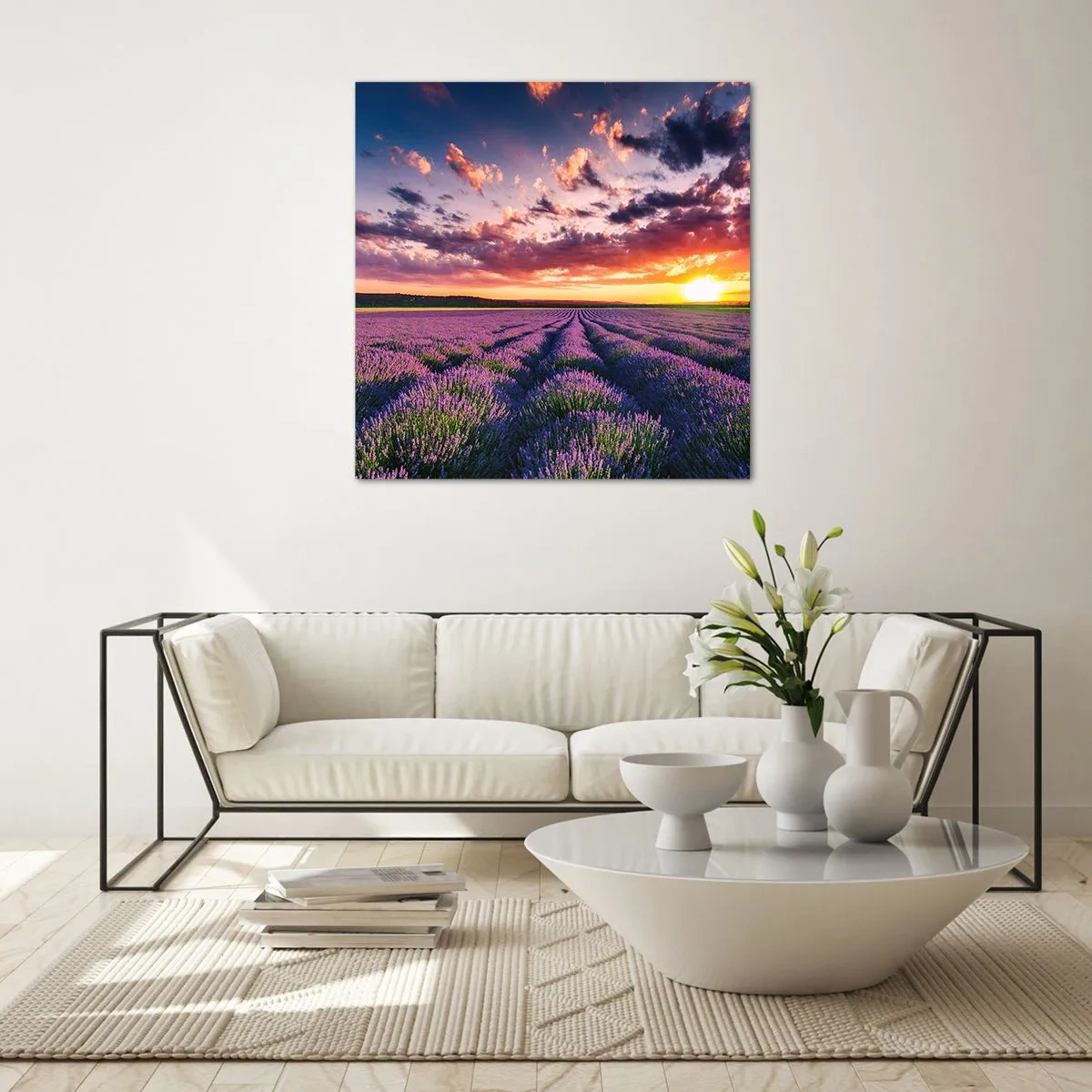 Glasbild - Bild auf glas - Lavendel Welt - 60x60 cm