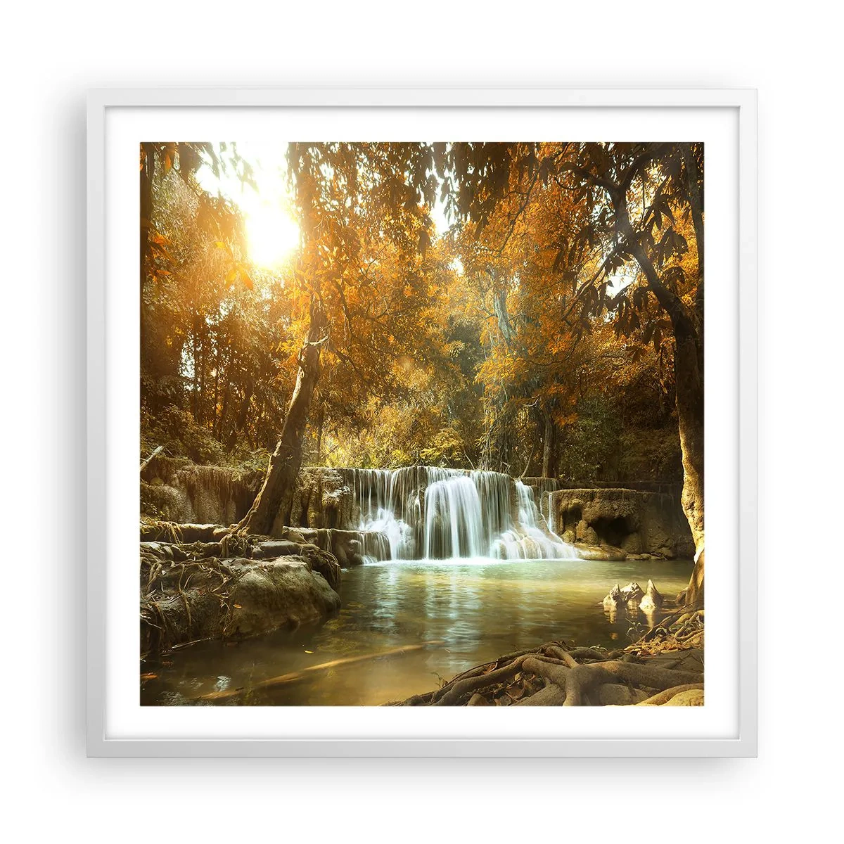 Poster in einem weißen Rahmen - Parkkaskade - 60x60 cm