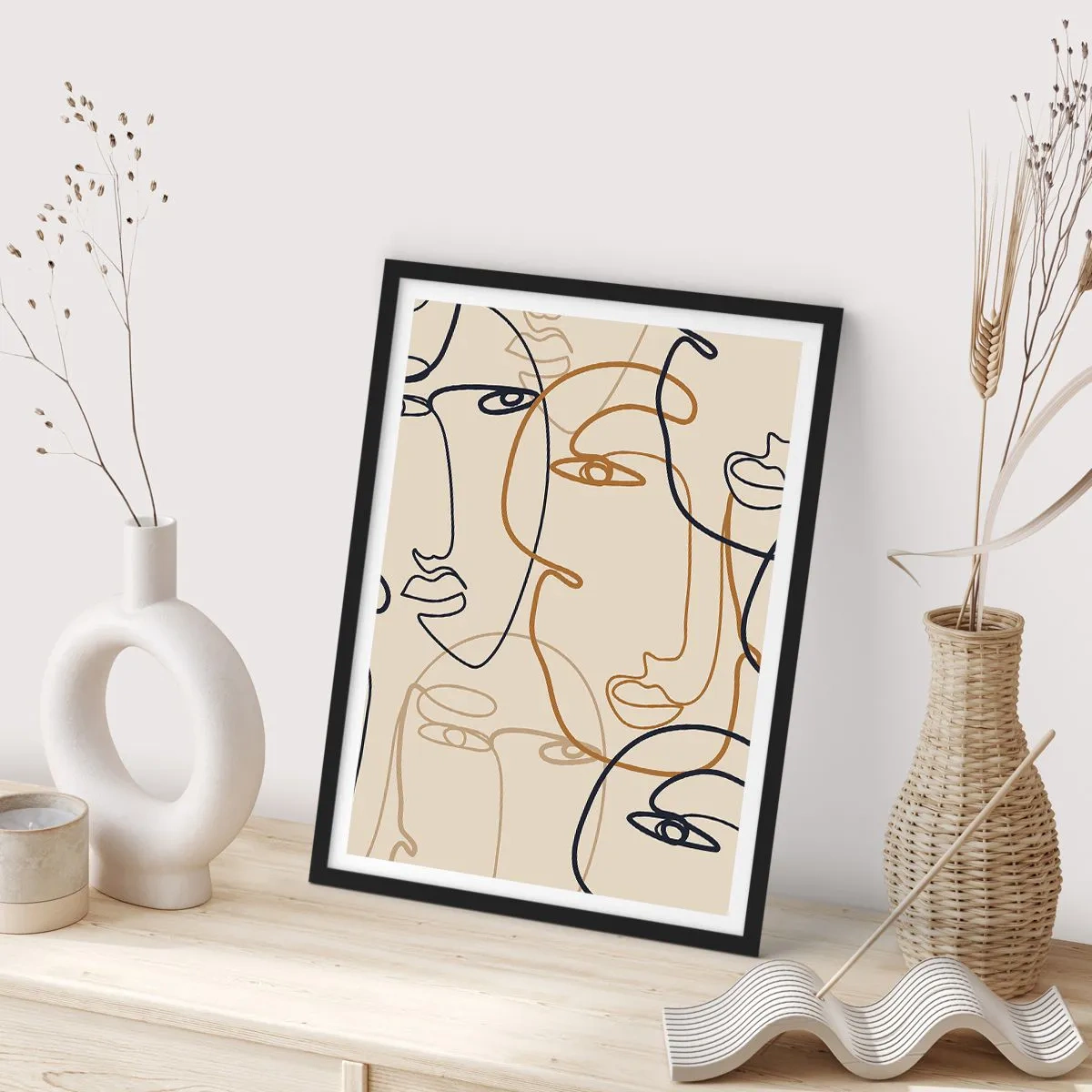 Poster in einem schwarzem Rahmen - Das Porträt wird multipliziert - 70x100 cm
