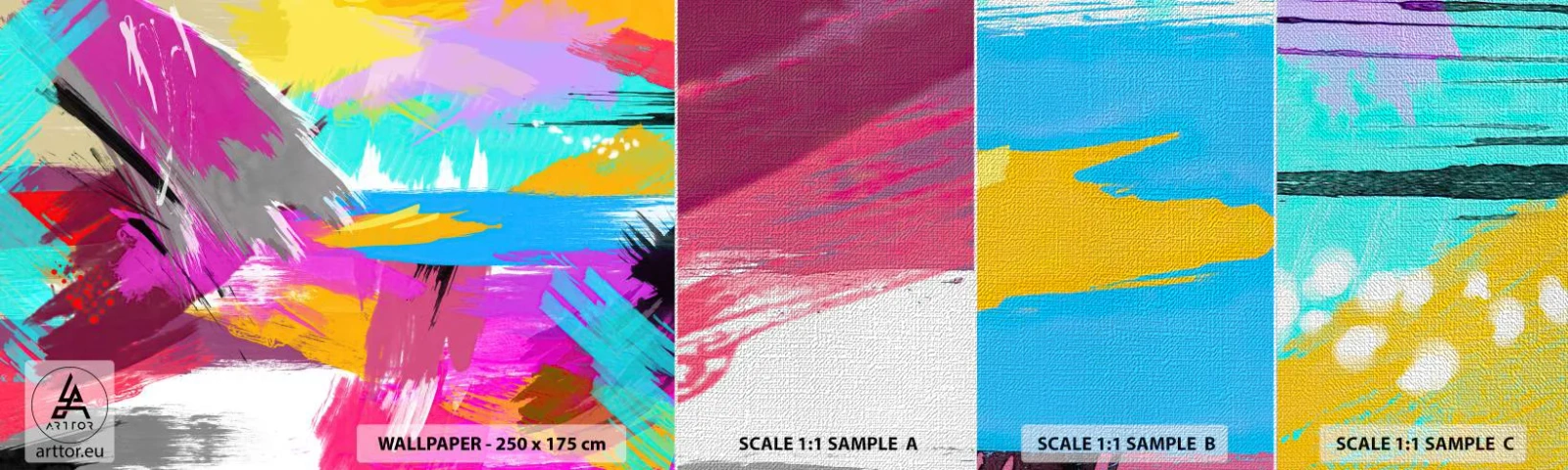 Fototapeten Muster Premium Canvas - Und nochmal und nochmal und nochmal wieder - Abstraktion, Stück, Modernes Muster - 100x30 cm